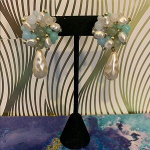 Vintage Pearl and Bead Drop Earrings